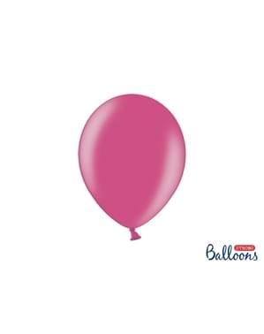 100 balon ekstra kuat berwarna pink metalik (27 cm)