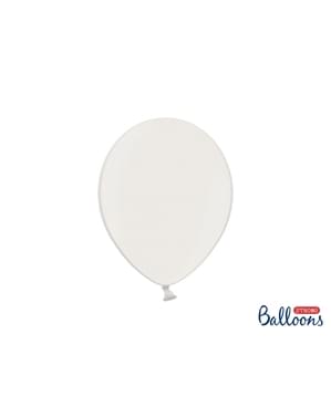 10 Balon Kuat di Metallic White, 27 cm