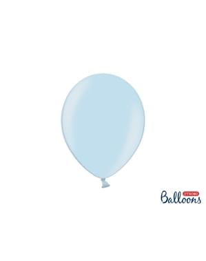 100 Balon Kuat dalam Metallic Pastel Blue, 27 cm