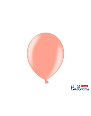 100 balon ekstra kuat dalam emas mawar (27 cm)