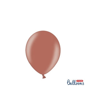 100 balon ekstra kuat berwarna cokelat bumi metalik (27 cm)