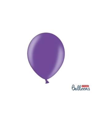 Metalik açık mor renkte 10 ekstra güçlü balon (27cm)