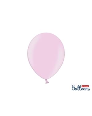 100 balon ekstra kuat berwarna pink pastel metalik (27 cm)