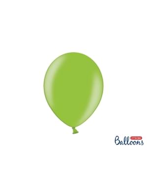 100 Balon Kuat di Metallic Bright Green, 27 cm