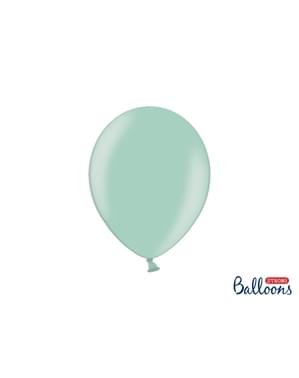 100 Balon Kuat di Metallic Mint Green, 27 cm