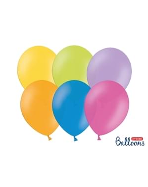 Metalik muhtelif pastel renklerde 10 ekstra güçlü balon (27cm)