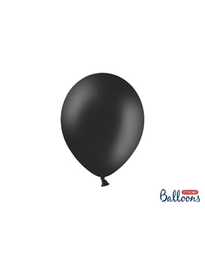 Metalik pastel siyah 100 ekstra güçlü balon (27 cm)