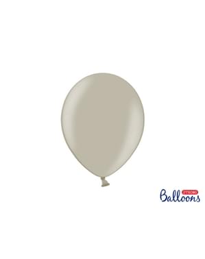 100 balon ekstra kuat berwarna abu-abu metalik (27 cm)