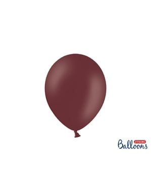 10 Balon Kuat di Burgundy Logam, 27 cm