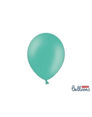 Metalik pastel akuamarin mavisi içinde 10 ekstra güçlü balon (27cm)