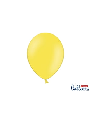 हल्की पेस्टल पीले में 10 मजबूत गुब्बारे, 27 सेमी