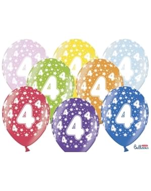 50 "4" balon lateks dalam berbagai warna (30 cm)