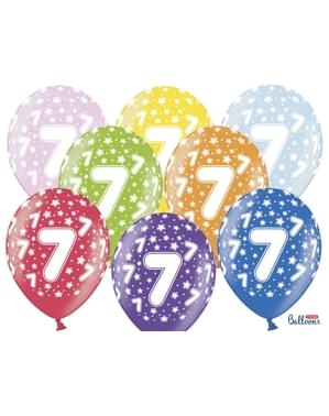 50 “7” Latex Balloons Multicolour (30cm)