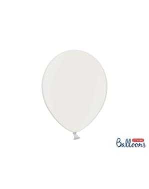 धातु सफेद में 100 अतिरिक्त मजबूत गुब्बारे (30 सेमी)