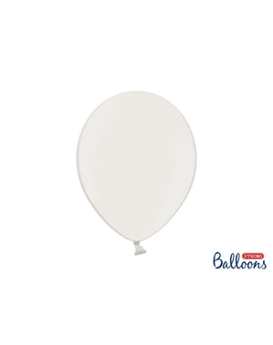 Metalik beyaz renkli 50 ekstra güçlü balon (30 cm)