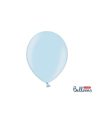 100 balon ekstra kuat berwarna biru pastel metalik (30 cm)