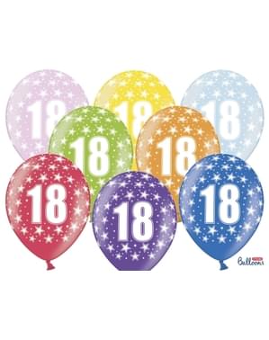 बहु रंग में 6 "18" लेटेक्स गुब्बारे (30 सेमी)