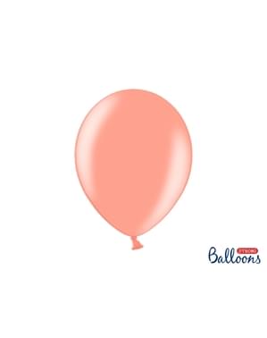 Metalik gül altından 100 ekstra güçlü balon (30 cm)