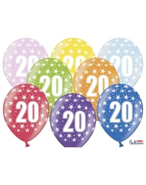 बहु रंगों में 50 "20" लेटेक्स गुब्बारे (30 सेमी)