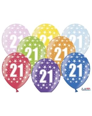 マルチカラー50「21」ラテックスバルーン（30センチメートル）