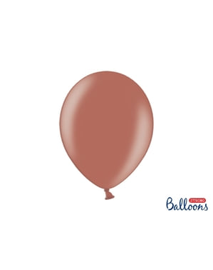 100 balon ekstra kuat berwarna cokelat bumi metalik (30 cm)