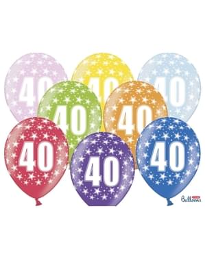 Çok renkli 6 "40" lateks balonlar (30 cm)