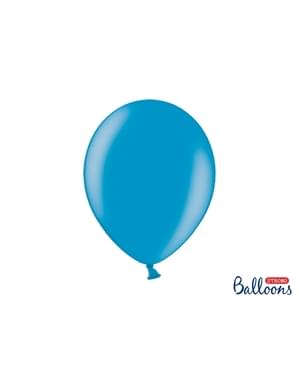 100 balon ekstra kuat dalam pirus cahaya metalik (30 cm)