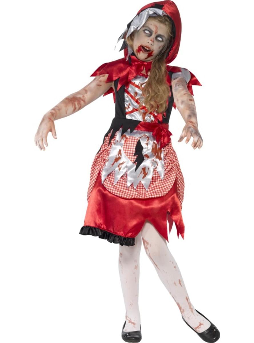 Tyttöjen Zombie-Punahilkka-asu