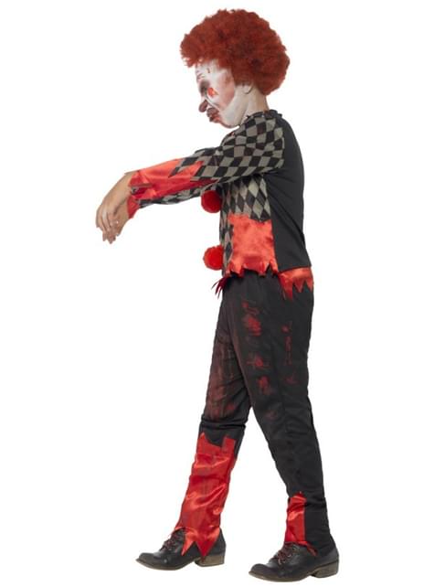 Costume da pagliaccio zombie bambino. Consegna express