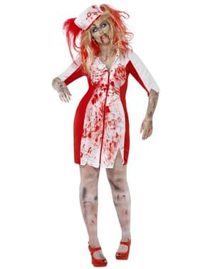 Fato de enfermeira sangrenta zombie para mulher tamanho grande