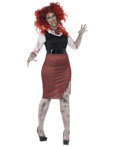 Womens Plus Size Zombie Schoolgirl Costume