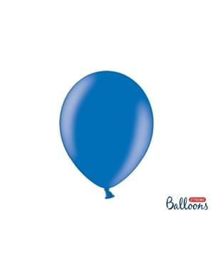 100 balon ekstra kuat berwarna biru metalik (30 cm)