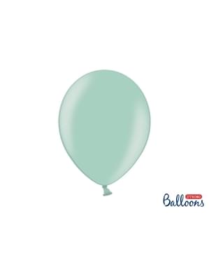 100 balon ekstra kuat berwarna hijau mint metalik (30 cm)