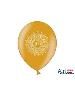 İlk cemaat için altın renkli 50 lateks balon (30 cm)