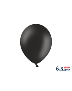 पेस्टल ब्लैक (10 सेमी) में 10 अतिरिक्त मजबूत गुब्बारे