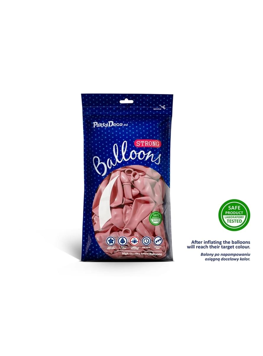 10 pastelrósa ofurþolinn blöðrur (30 cm)