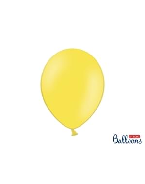 पेस्टल पीले (10 सेमी) में 10 अतिरिक्त मजबूत गुब्बारे