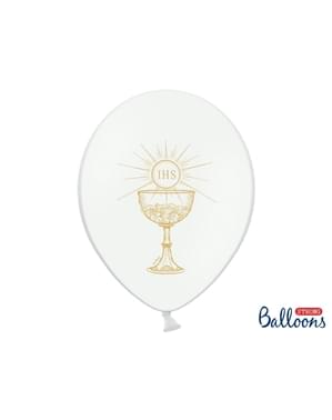 İlk cemaat için beyaz renkli 50 lateks balon (30 cm)