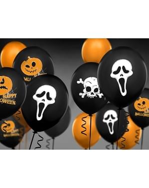 6 latexové balóniky v čiernej farbe so zlom tieni (30 cm)