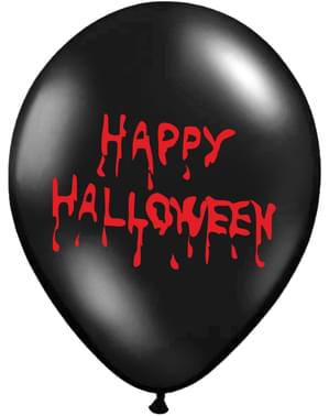 50 "HAPPY HALLOWEEN" balon lateks hitam pastel (30 cm)