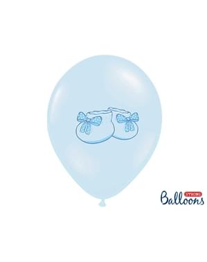 50 balon lateks berwarna biru pastel dengan sepatu boot (30 cm)