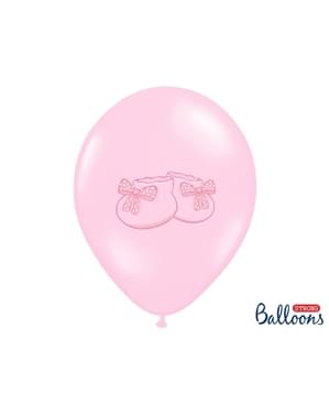 50 balon lateks berwarna pink dengan booties (30 cm)