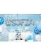 6 balloons semi clear blue with white clouds (30 cm)
