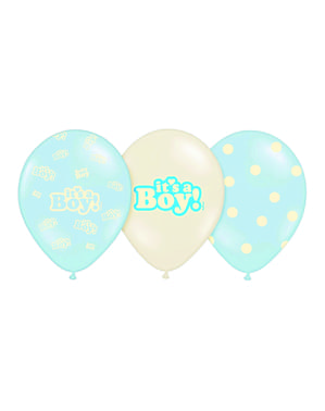 50 "IT'S A BOY" Balon Lateks berwarna Biru, 30 cm