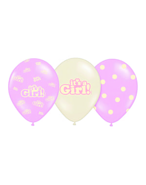50 "IT'S A GIRL" balon lateks berwarna pink untuk Baby Shower (30 cm)