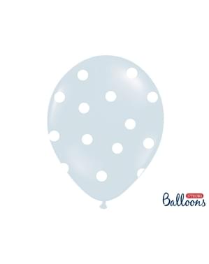 6 balon lateks berwarna biru pastel dengan gajah (30 cm)