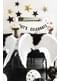 6 balloons in black with gold stars (30 cm)