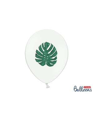 Beyaz 6 "ALOHA" lateks balonlar (30 cm) - Aloha Turkuaz