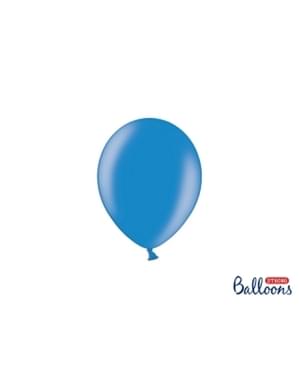 100 Strong Balloons in Metallic Dark Blue, 12 cm