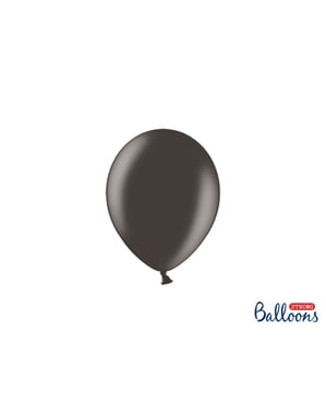 धातुई ब्लैक में 100 मजबूत गुब्बारे, 12 सेमी